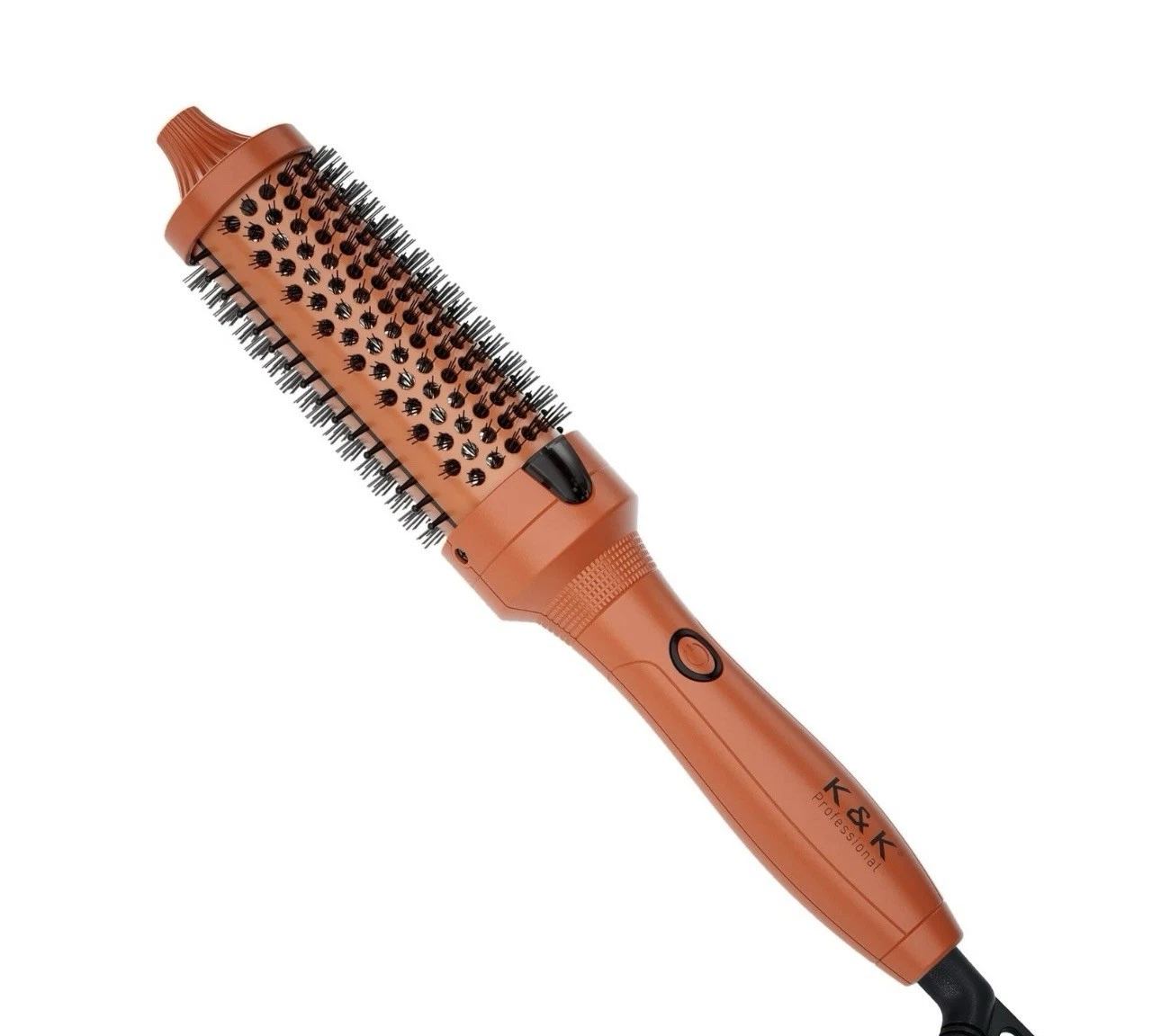 K&K 1.5 Ceramic Heated Round Brush Thermal Styling Anti Frizz Pink New