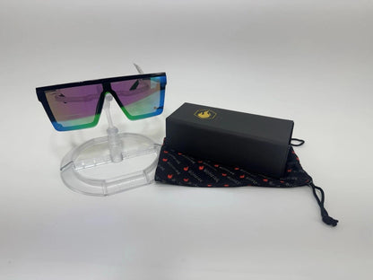 American Bonfire Kerosene Sunglasses Black Blue Green Mirror Oversized Shield