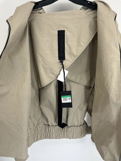 Nike Womens Energy Shield Premium Hooded Jacket Tan XL Italy $600 NWT