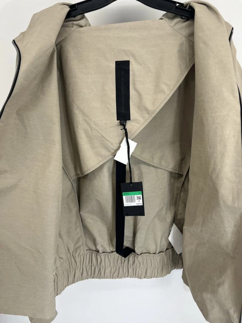 Nike Womens Energy Shield Premium Hooded Jacket Tan XL Italy $600 NWT
