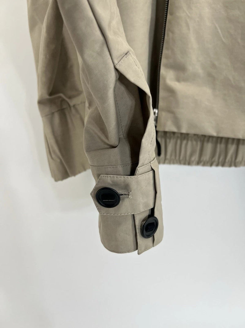 Nike Womens Energy Shield Premium Hooded Jacket Tan XL Italy $600 NWT