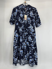 Johnny Was Navy Floral Dress Size  Petite XS