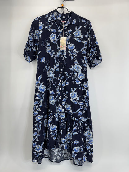 Johnny Was Navy Floral Dress PXS