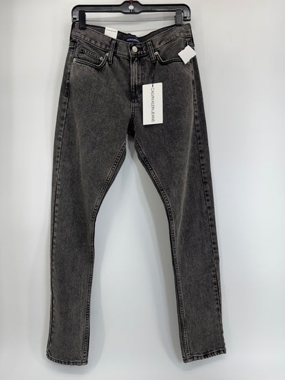 Calvin Klein Women's CKJ 021 Mid Rise Slim Leg Jeans, Bondi Black Sz 26