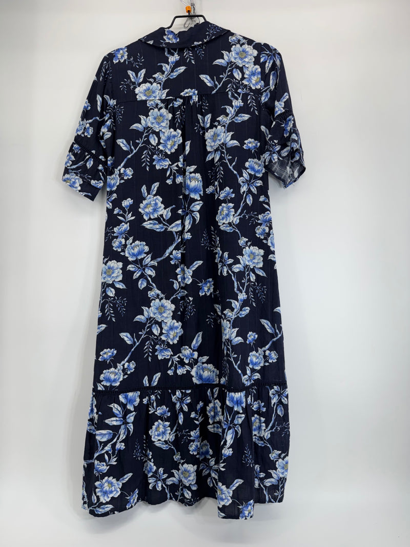 Johnny Was Navy Floral Dress Size  Petite XS