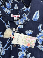Johnny Was Navy Floral Dress Size  Petite XS