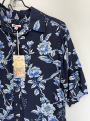 Johnny Was Navy Floral Dress Size  Petite XS