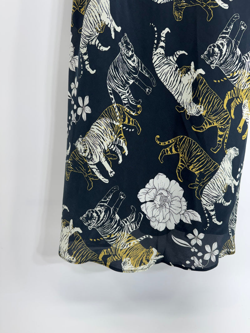 Johnny Was Caitlyn Slip Dress Night Gown Tiger Navy Sz Small