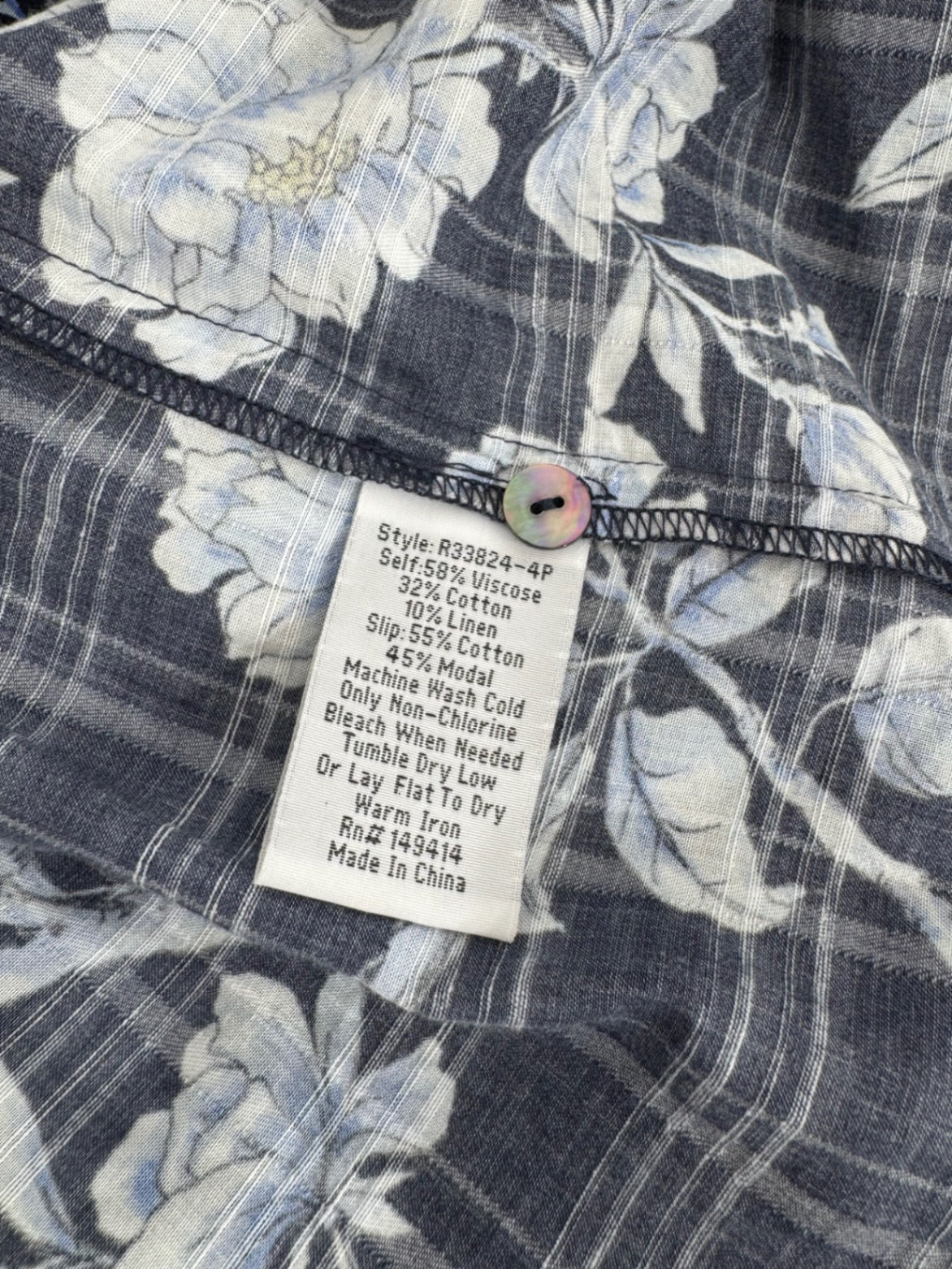 Johnny Was Navy Floral Dress PXS