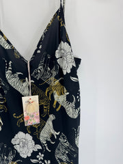 Johnny Was Caitlyn Slip Dress Night Gown Tiger Navy Sz Small
