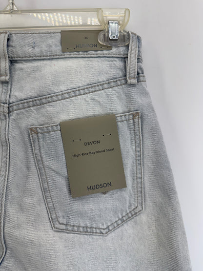 Hudson High Rise Boyfriend Short Devon Cut Color Blocked Distressed Sz 24