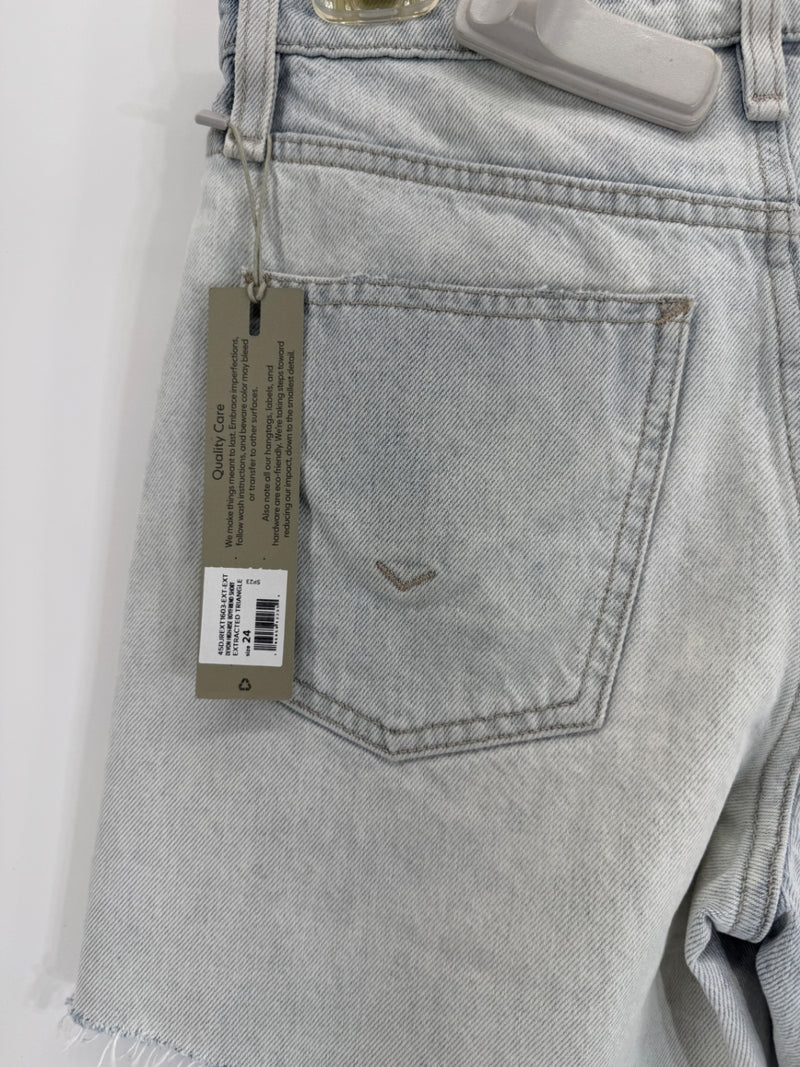 Hudson High Rise Boyfriend Short Devon Cut Color Blocked Distressed Sz 24