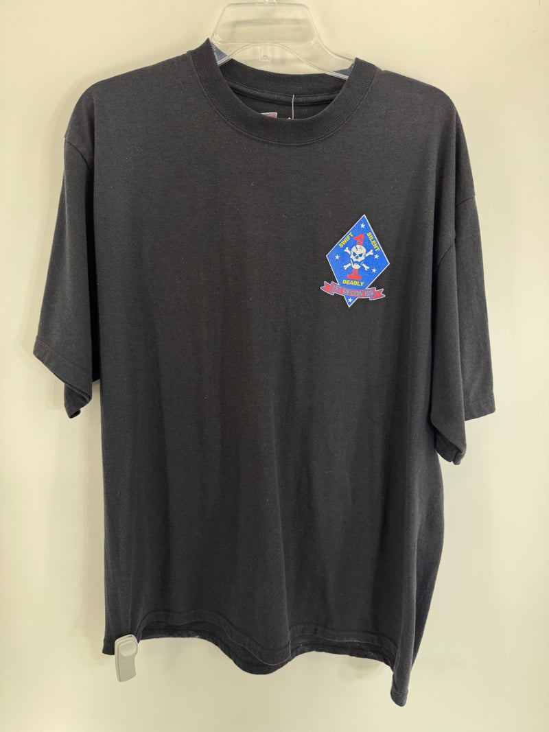 Marine Force Recon Tee Vintage 1st Recon Battalion "Swift Silent Deadly" Sz XL