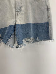 Hudson High Rise Boyfriend Short Devon Cut Color Blocked Distressed Sz 24