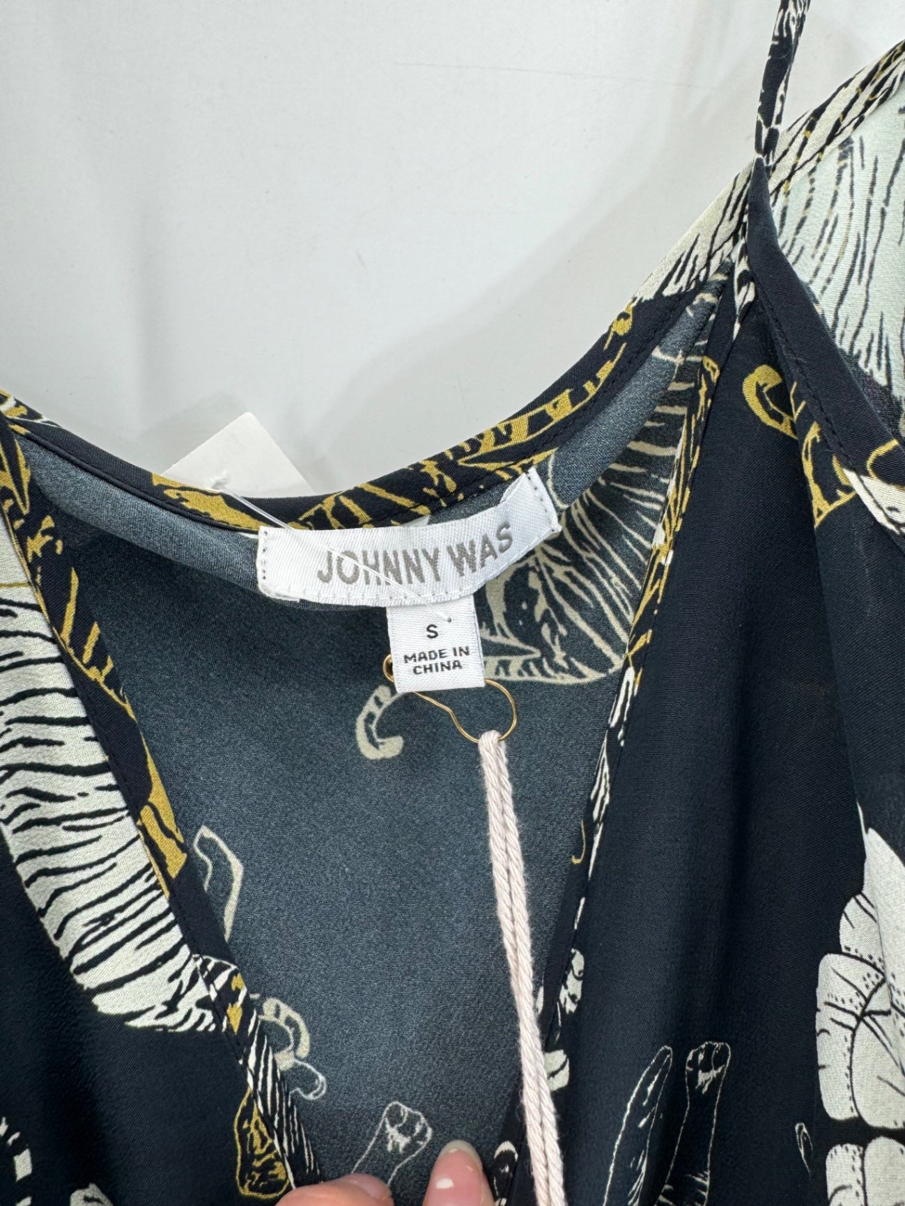 Johnny Was Caitlyn Slip Dress Tiger Navy Sz Small