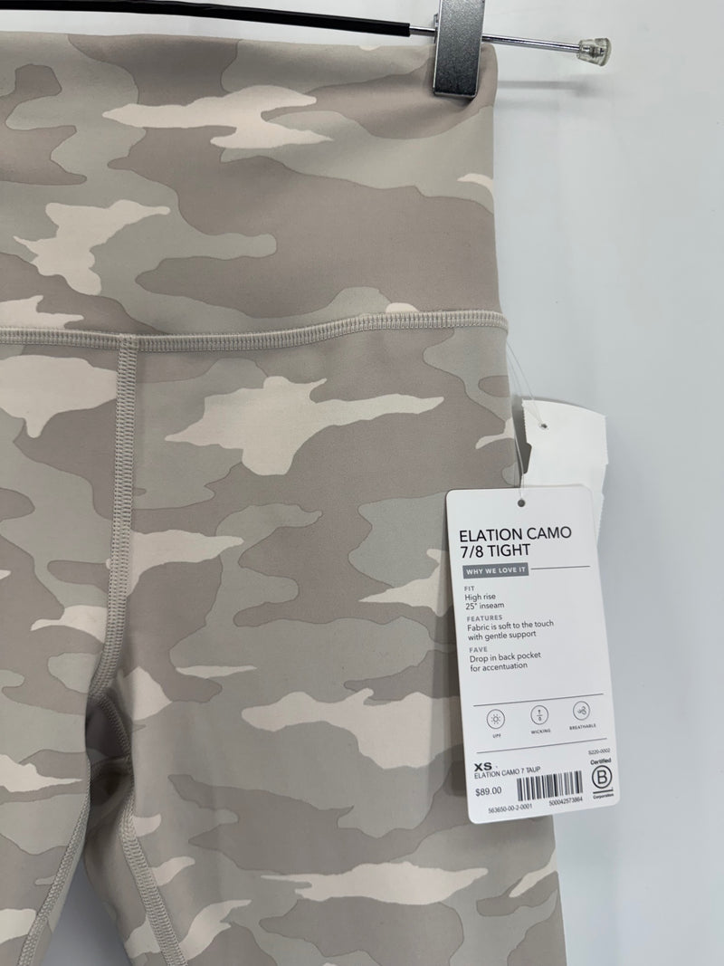 Athleta Elation Camo Legging 7/8th Size XS Taupe Ivory Camo NWT