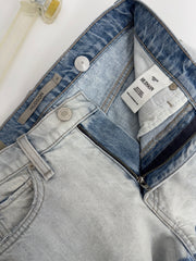 Hudson High Rise Boyfriend Short Devon Cut Color Blocked Distressed Sz 24