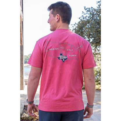 Burlebo Men’s Texas Star Tee Heather Crimson Graphic Texas Shirt NWT SZ LG