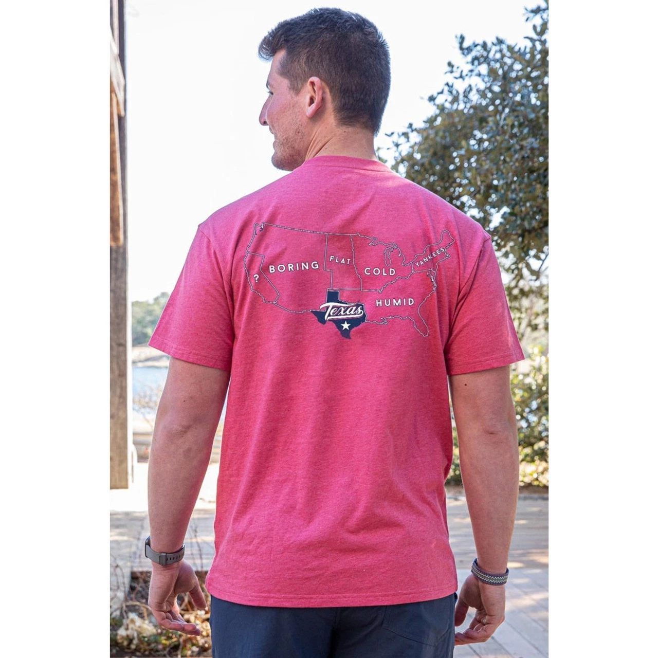 Burlebo Men’s Texas Star Tee Heather Crimson Graphic Texas Shirt NWT 2X XXL
