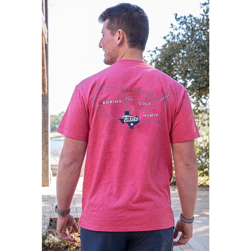 Burlebo Men’s Texas Star Tee Heather Crimson Graphic Texas Shirt NWT Medium NWT