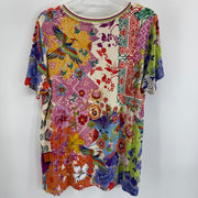 Johnny Was Janie Favorite Short Sleeve Crew Neck Swing Tee Sz XL