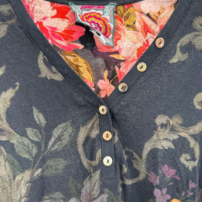 Johnny Was Janie Favorite Henley Cherie Print Sz XS