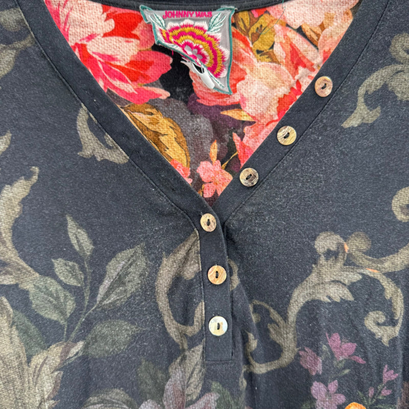 Johnny Was Janie Favorite Henley Cherie Print Sz XS
