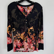 Johnny Was Janie Favorite Henley Cherie Print Sz XS