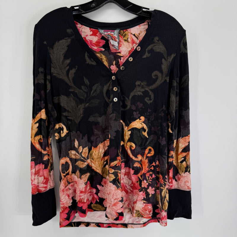 Johnny Was Janie Favorite Henley Cherie Print Sz XS
