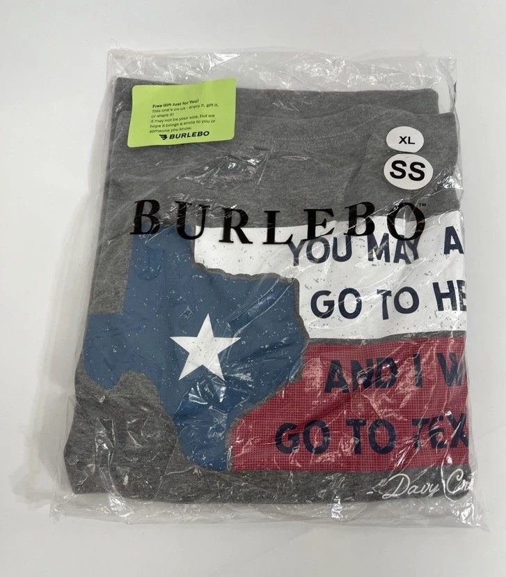 Burlebo Go To Hell, I’ll Go To Texas Tee Men’s Heather Gray XL
