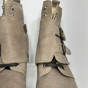 Dolce & Gabbana Suede Buckle Combat Boots Taupe Men’s US 8 Italy Moto Luxury