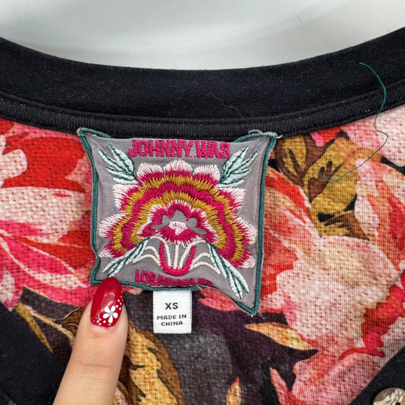 Johnny Was Janie Favorite Henley Cherie Print Sz XS