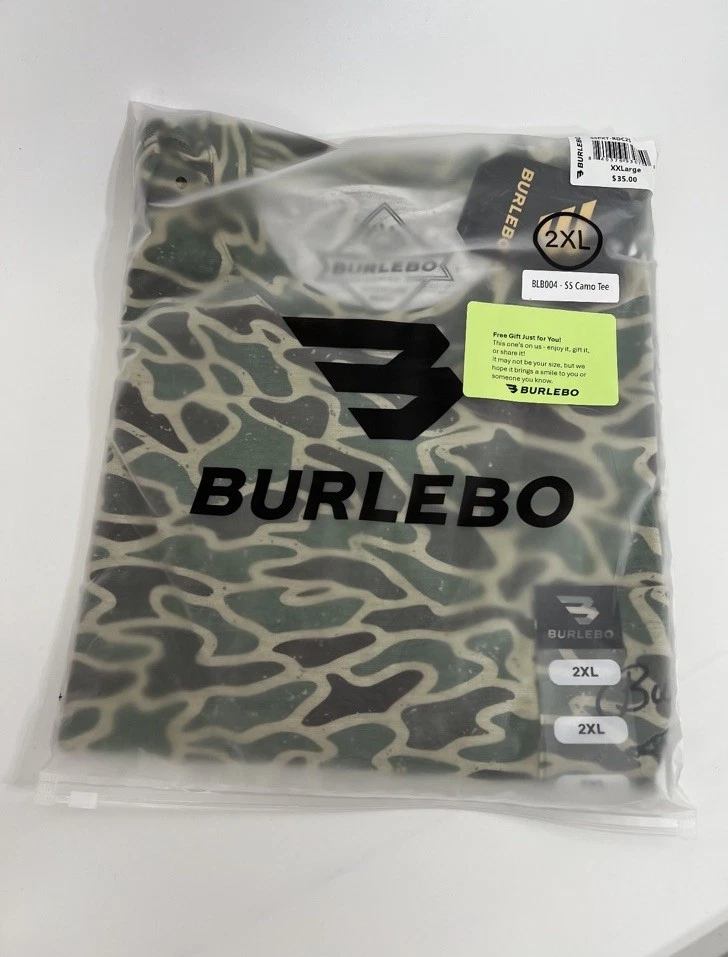 Burlebo T-Shirt Mens Duck Camo Pocket Short Sleeve NEW 2XL
