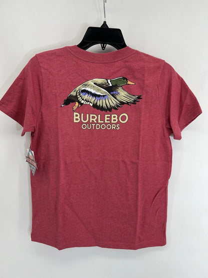 Burlebo Youth Boys Duck Hunting Graphic T Shirt Red NWT Size L / 10-12