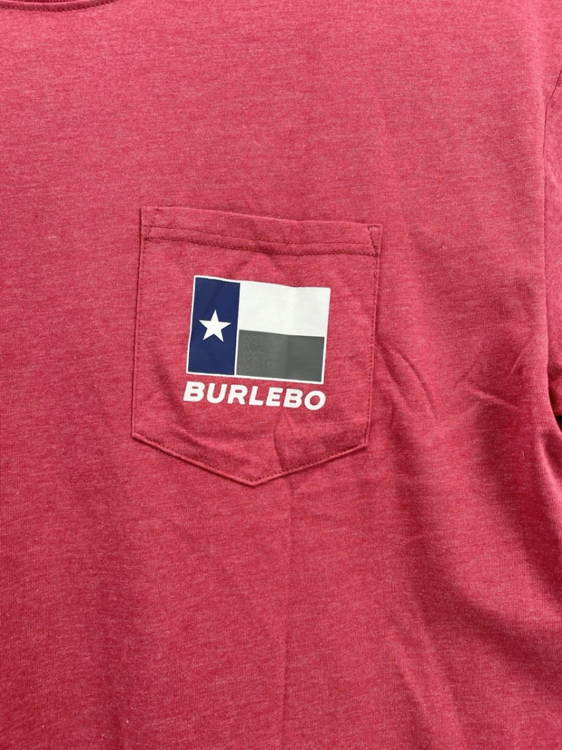 Burlebo Men’s Texas Star Tee Heather Crimson Graphic Texas Shirt NWT SZ LG