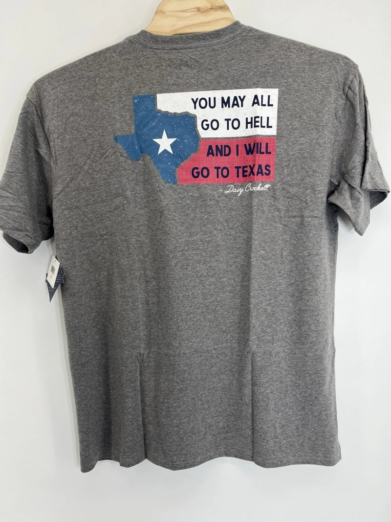 Burlebo Go To Hell, I’ll Go To Texas Tee Men’s Heather Gray SMALL