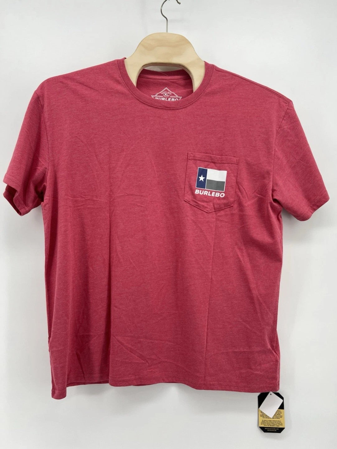 Burlebo Men’s Texas Star Tee Heather Crimson Graphic Texas Shirt NWT 2X XXL