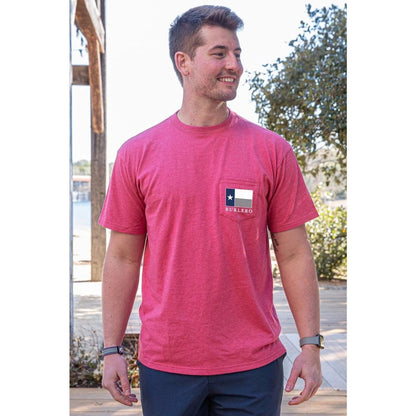 Burlebo Men’s Texas Star Tee Heather Crimson Graphic Texas Shirt NWT Medium NWT