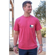 Burlebo Men’s Texas Star Tee Heather Crimson Graphic Texas Shirt NWT 2X XXL