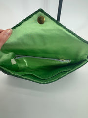 Vintage Green Beaded Clutch