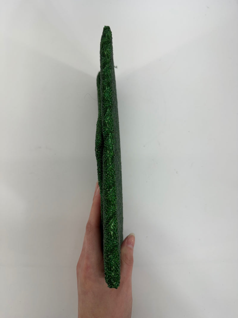 Vintage Green Beaded Clutch