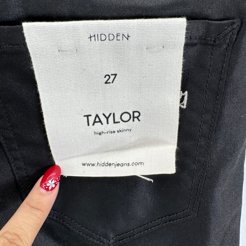 Hidden Jeans High Rise Skinny Black w/ Finish Jeans Sz 27
