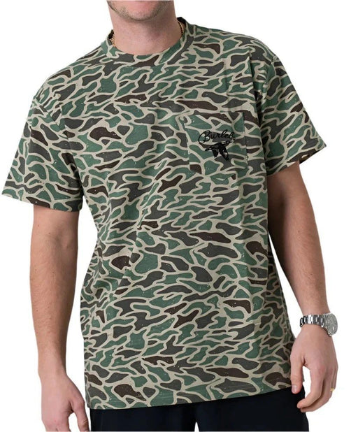 Burlebo T-Shirt Mens Duck Camo Pocket Short Sleeve NEW 2XL