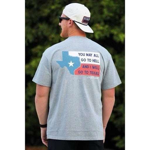 Burlebo Go To Hell, I’ll Go To Texas Tee Men’s Heather Gray SMALL