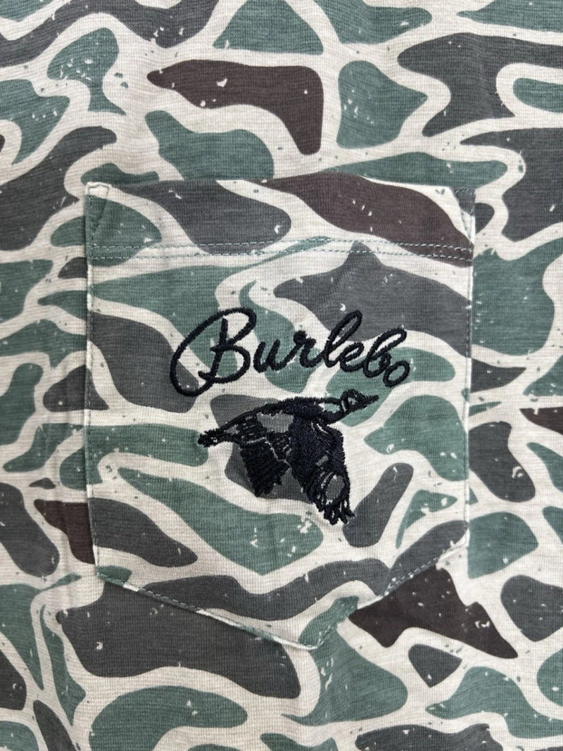 Burlebo T-Shirt Mens Duck Camo Pocket Short Sleeve NEW 2XL