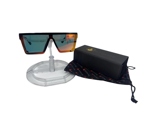 American Bonfire Kerosene Sunglasses Black Orange Mirror Oversized Shield