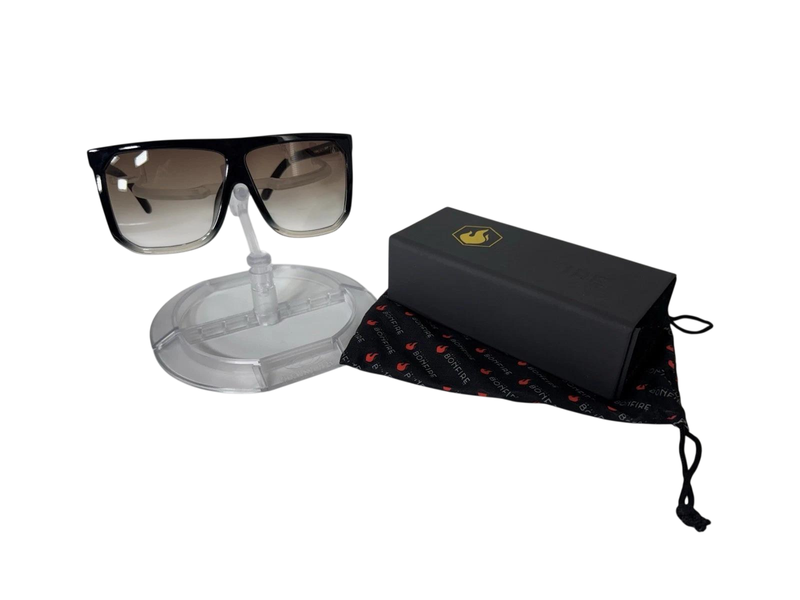 American Bonfire Ignite 18006 Sunglasses Black Gray Ombre Oversized Shield