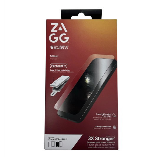 ZAGG InvisibleShield Glass+ Screen Protector for iPhone 6.3” Pro (2025)