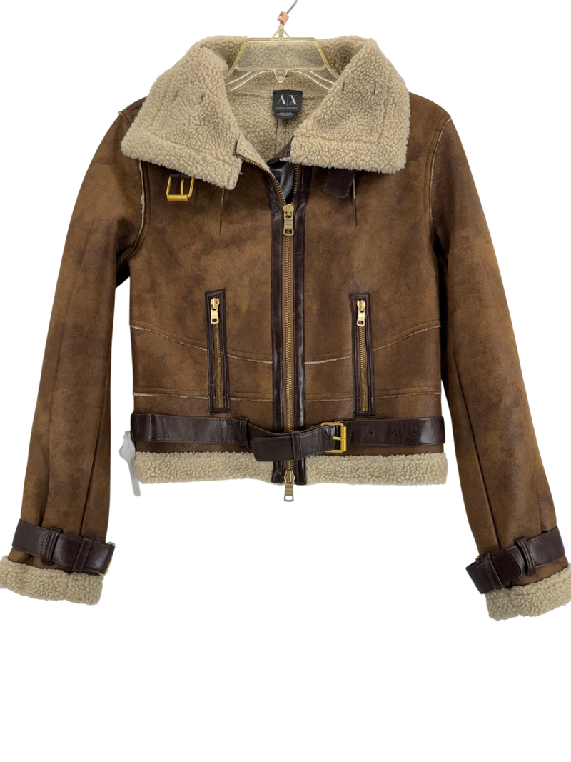 Armani Exchange Aviation Jacket Suede Sz XXS