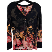 Johnny Was Janie Favorite Henley Cherie Print Sz XS